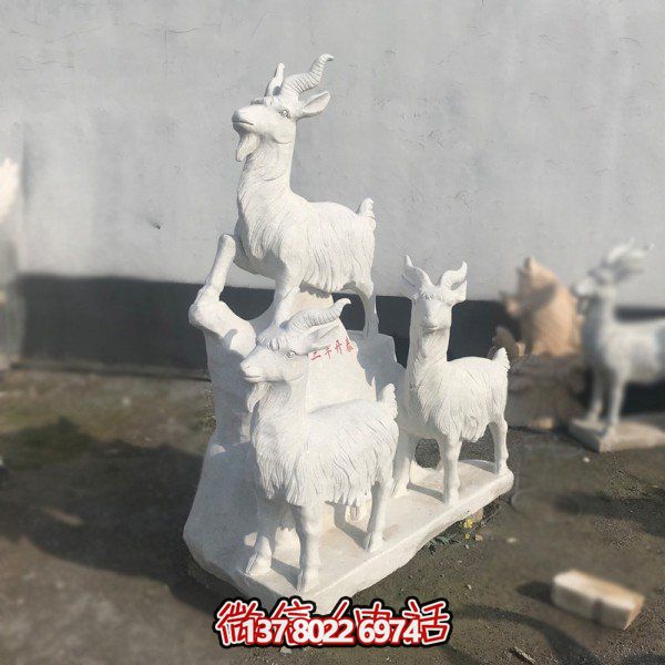 十二生肖石雕擺件，美化園林景觀