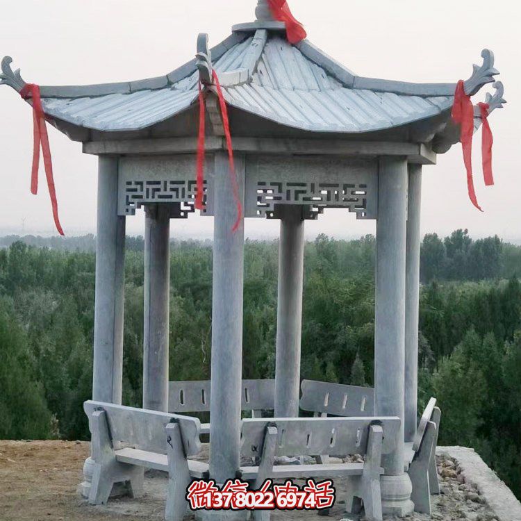 精致大理石雕涼亭，讓您在公園乘涼休息