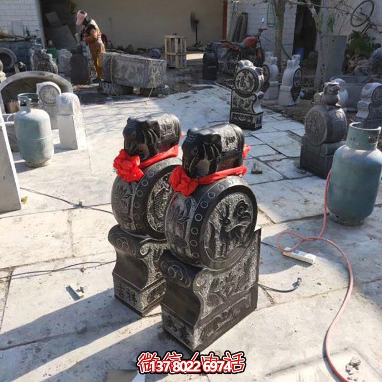 精美大理石仿古舊門墩雕塑，打造完美中式庭院