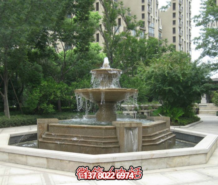 精美石雕大型噴泉，美化小區(qū)廣場(chǎng)景觀