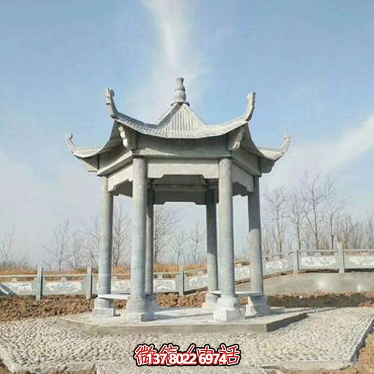 中式園林石亭恢復(fù)古樸，演繹雄偉