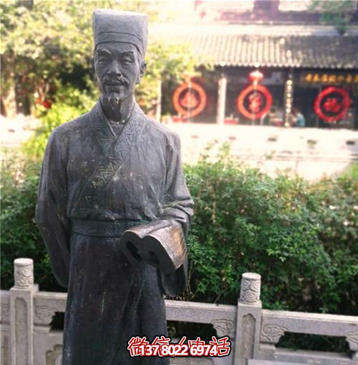 玻璃鋼仿古銅雕塑，為校園景區(qū)增添古代人物風(fēng)采