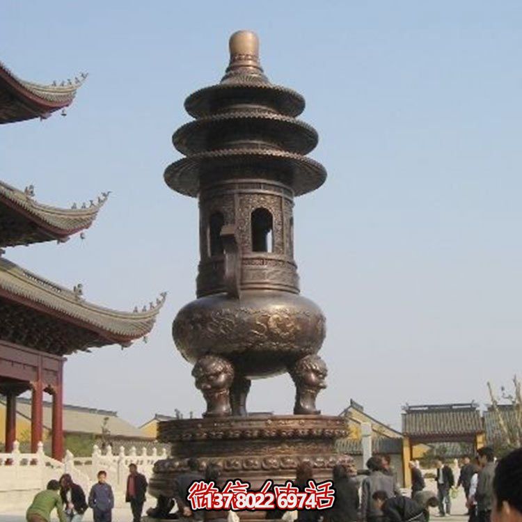 精美鑄銅大型寶蓋香爐，祈福燒香進(jìn)寶