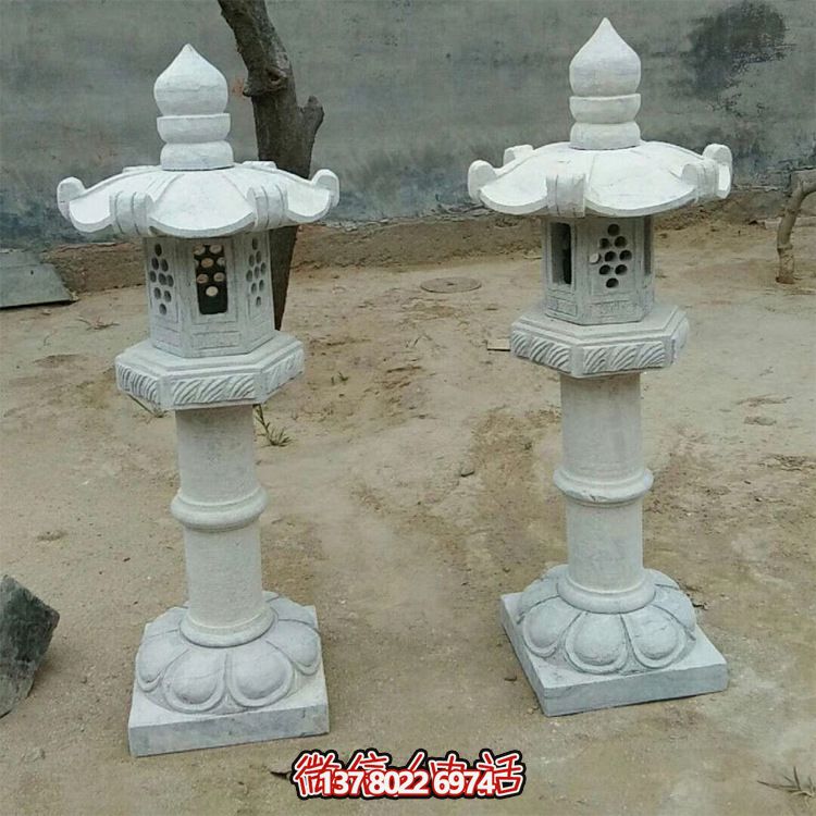 太陽能仿古中式大理石石燈，點(diǎn)亮你的花園