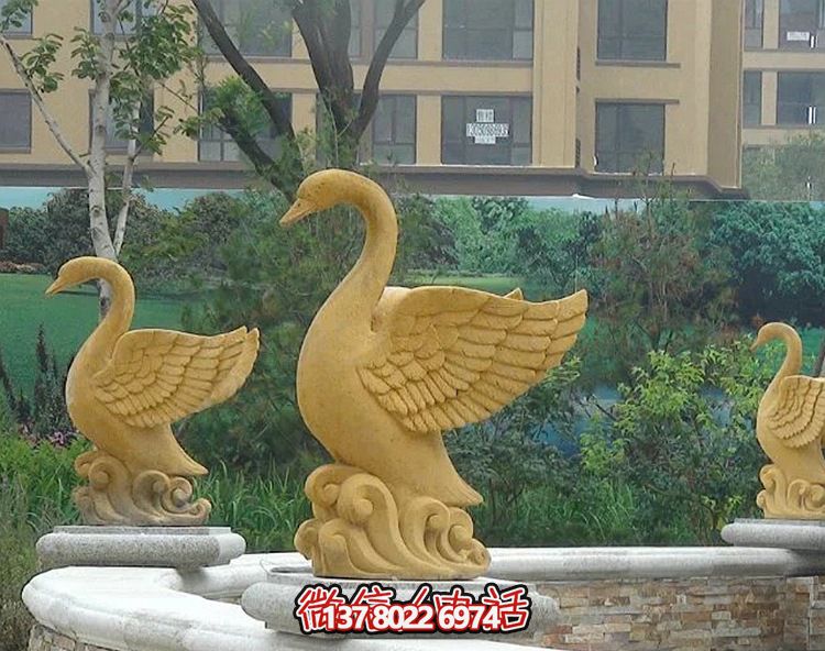 精美天鵝雕塑，唯美別墅景觀裝飾