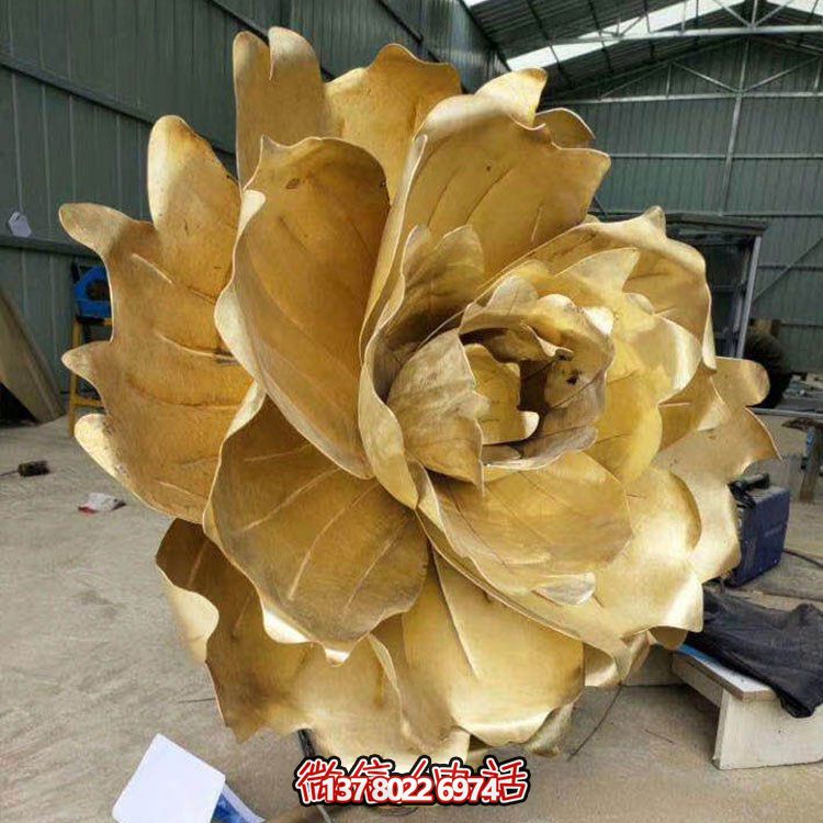 不銹鋼蓮花擺件，彩繪噴漆外觀