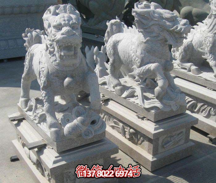 精美大理石石雕麒麟雕塑，一件精致的家居裝點(diǎn)品