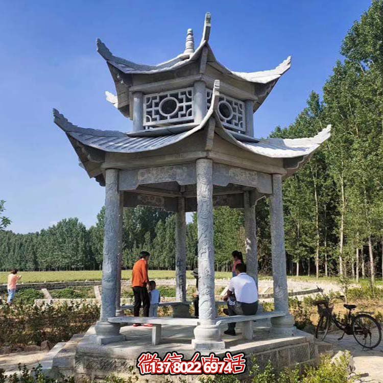 多層中式?jīng)鐾?，完美雕塑戶外公園