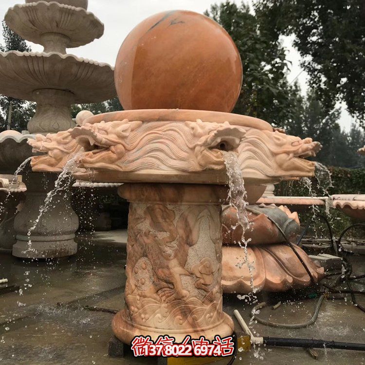 天然紅木雕刻龍頭風水球，企業(yè)禮品貼心挑選