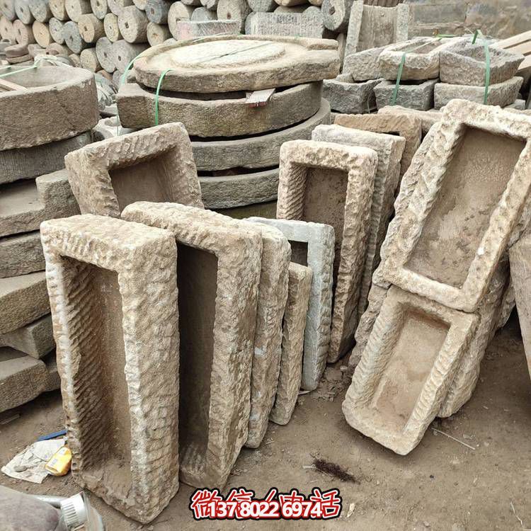 經(jīng)典石雕老石槽，點(diǎn)綴青石園林景觀