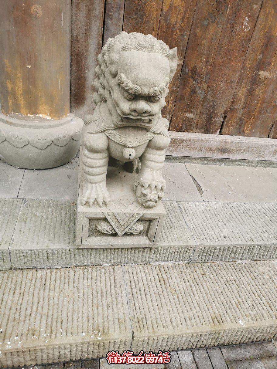 大理石石雕獅子雕塑，完美裝點庭院門口