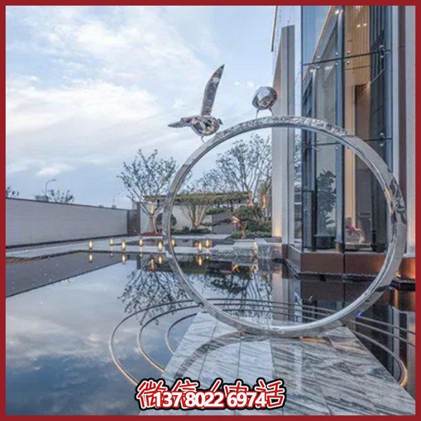 創(chuàng)意不銹鋼圓環(huán)雕塑——為酒店會所、戶外景觀增添幾何美感