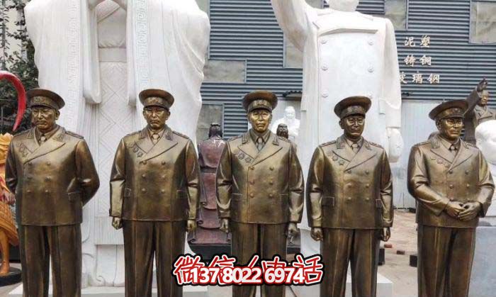 不銹鋼仿銅雕塑十大元帥雕像，精彩綻放在廣場