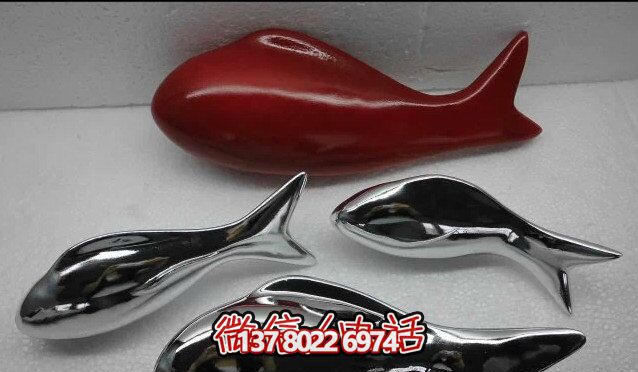 精致簡約不銹鋼魚雕塑，點綴室內(nèi)裝飾