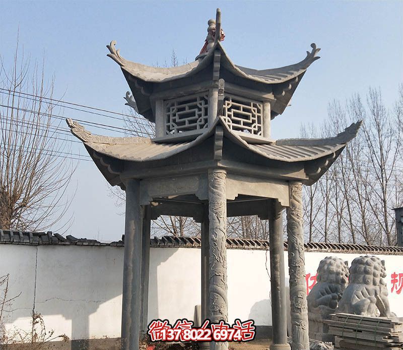 古樸雅致的仿古涼亭，讓你走進歷史悠久的古寺廟