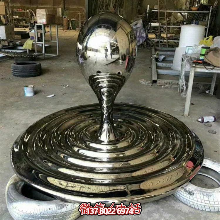 水景景觀不銹鋼擺件，精致創(chuàng)意鏡面水滴擺放