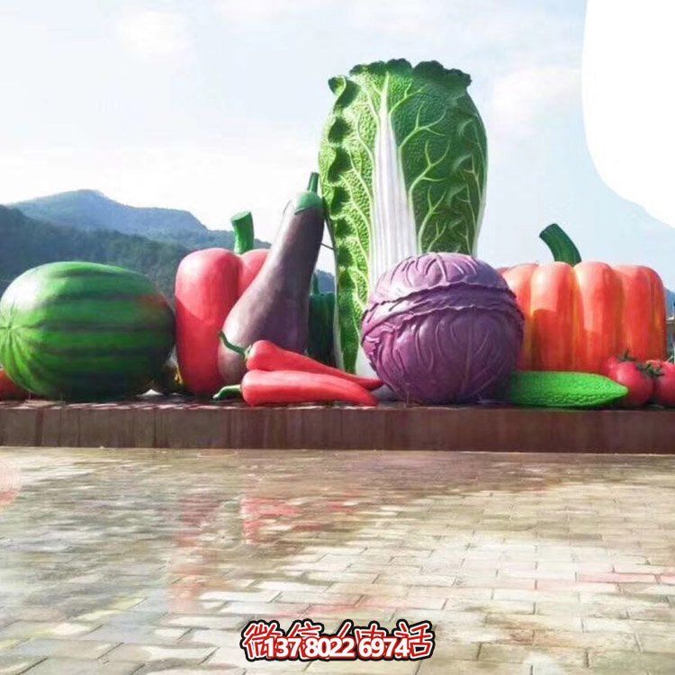 玻璃鋼大型仿真景觀擺件，蔬菜水果裝飾