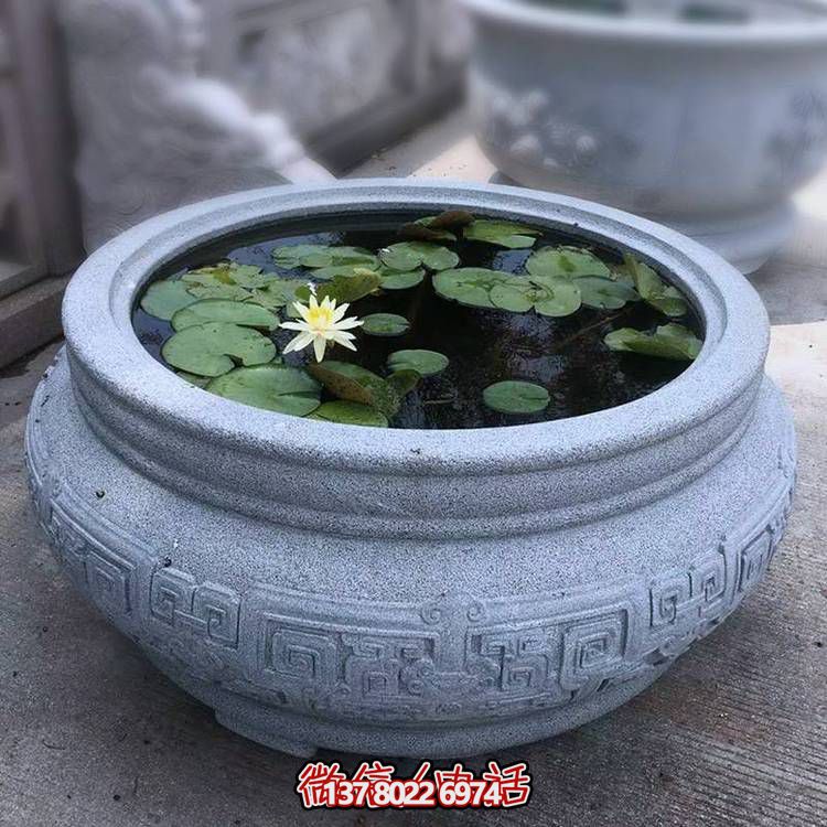 仿古大理石石雕魚(yú)缸，用藝術(shù)裝點(diǎn)你的生活
