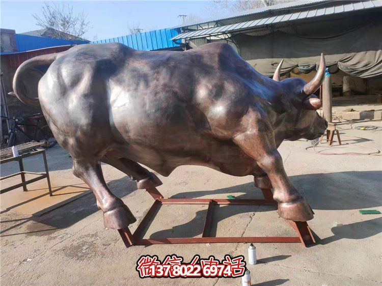 大型銅牛景觀雕塑，招財(cái)擺件