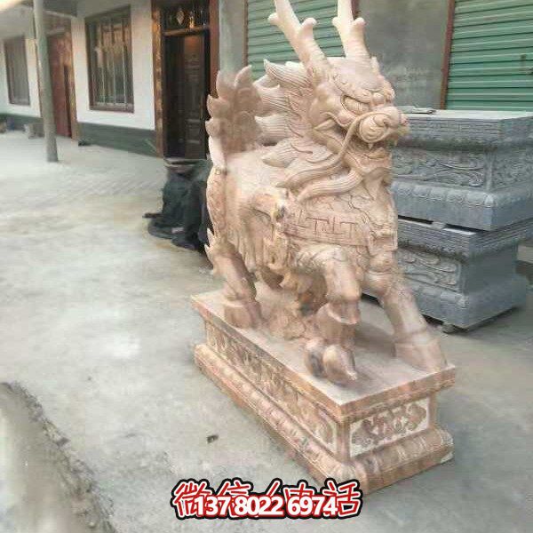 高端定制大理石石雕獅子雕塑，裝點(diǎn)大型庭院、別墅、門口，招財又安全