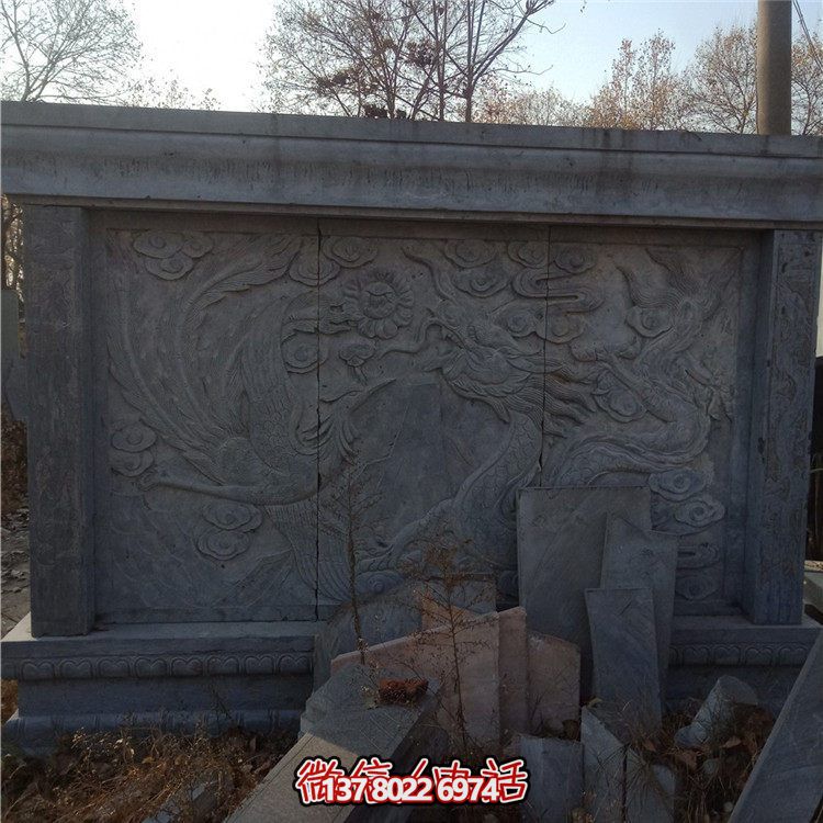 經(jīng)典中式庭院，清新山水浮雕照壁