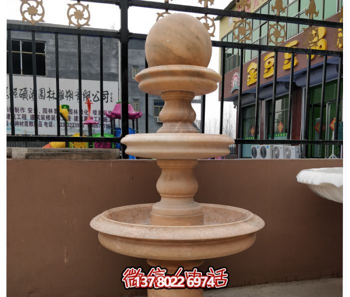 自然之美，多層風(fēng)水球石雕晚霞紅別墅