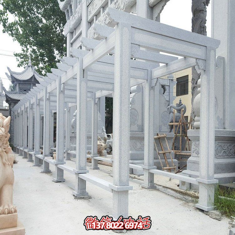精美大理石石雕裝飾長(zhǎng)廊，美化小區(qū)戶外環(huán)境