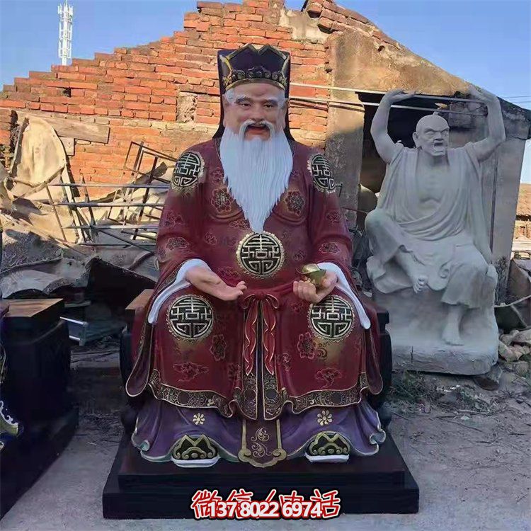玻璃鋼彩繪財神雕塑，為景區(qū)寺廟供奉