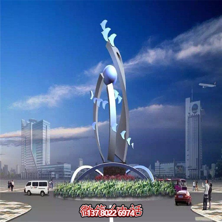 大型不銹鋼抽象藝術(shù)飛翔雕塑，豐富景觀廣場