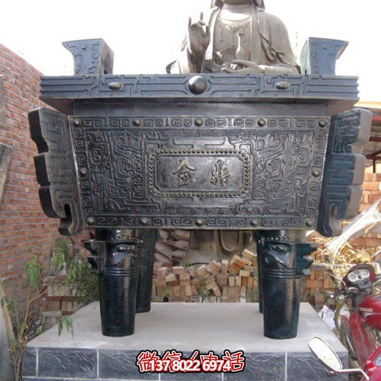 精美佛教用品銅香爐擺件，長方形裝飾家居