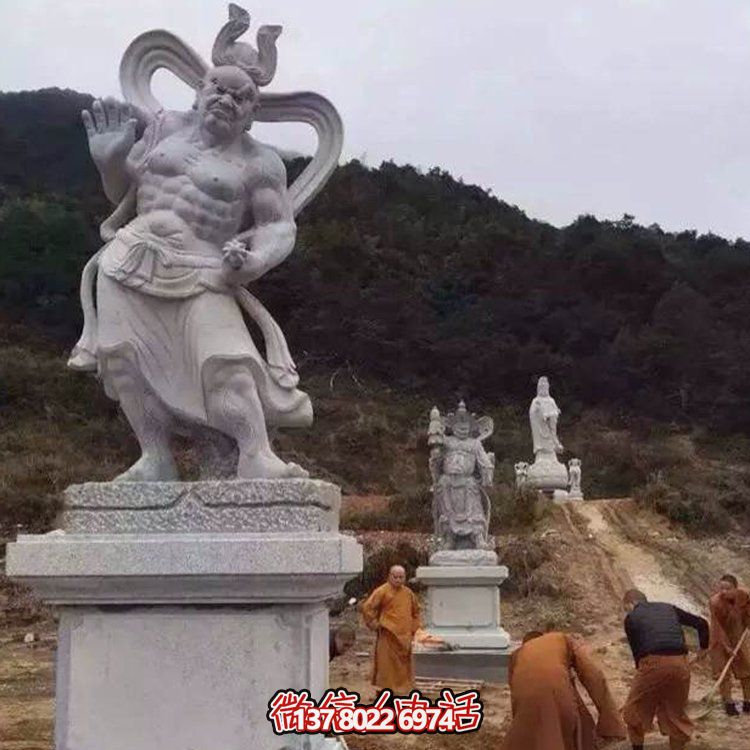 精美大理石景觀雕塑，體現(xiàn)四大金剛之美