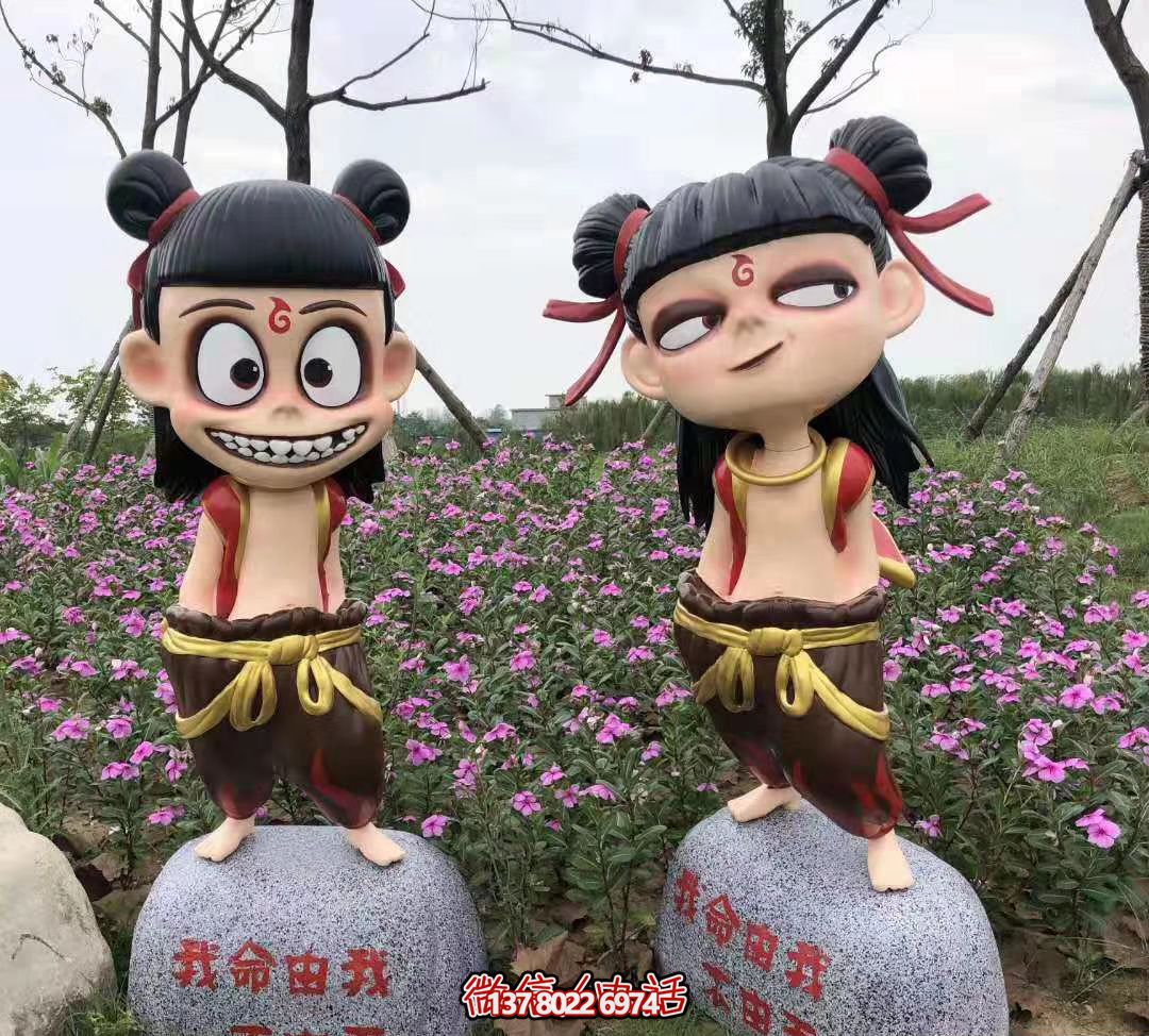 哪吒彩繪玻璃鋼雕塑，為公園廣場帶來獨特藝術(shù)氛圍
