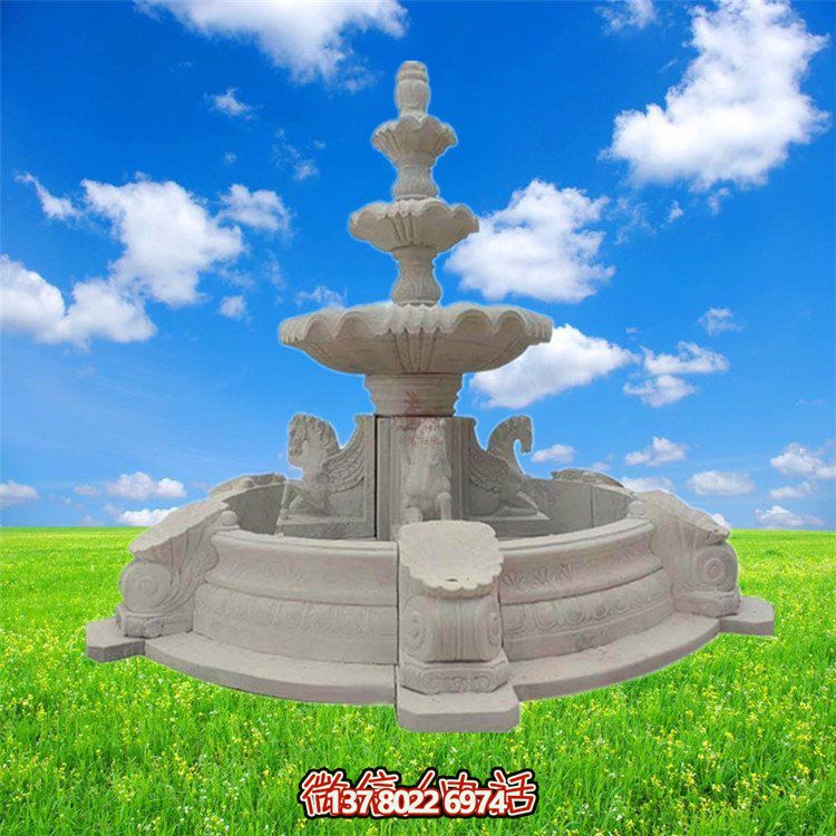 精美石雕噴泉，點綴大理園林之美