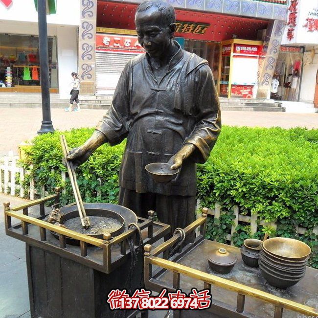 仿銅人物玻璃鋼小吃，給你無與倫比的景區(qū)體驗(yàn)