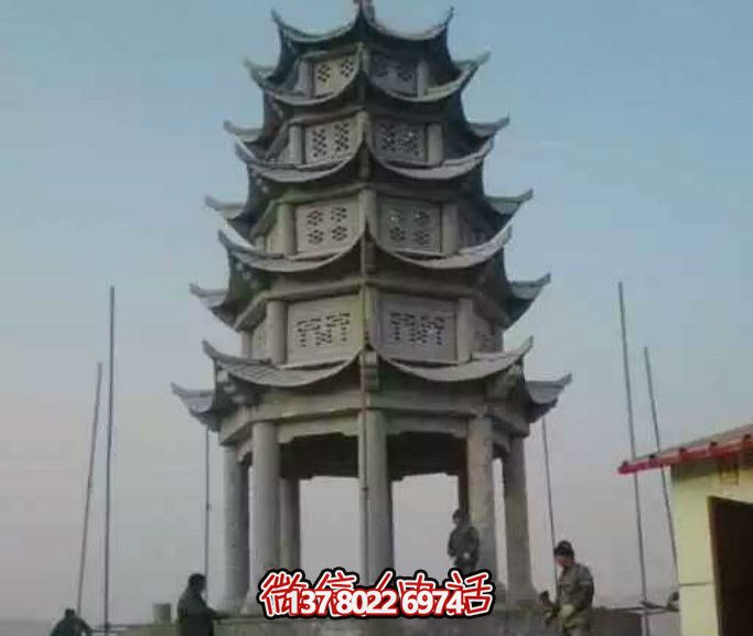 多層青石仿古塔涼亭，為你的寺院增添神秘氣息