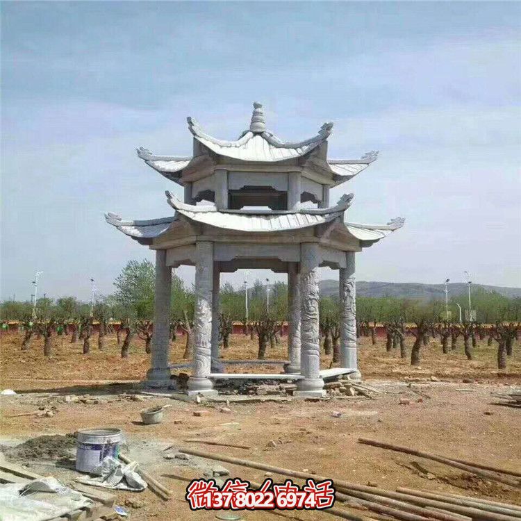 雙層雕塑涼亭，為景區(qū)、園林、戶外環(huán)境提供視覺(jué)美感