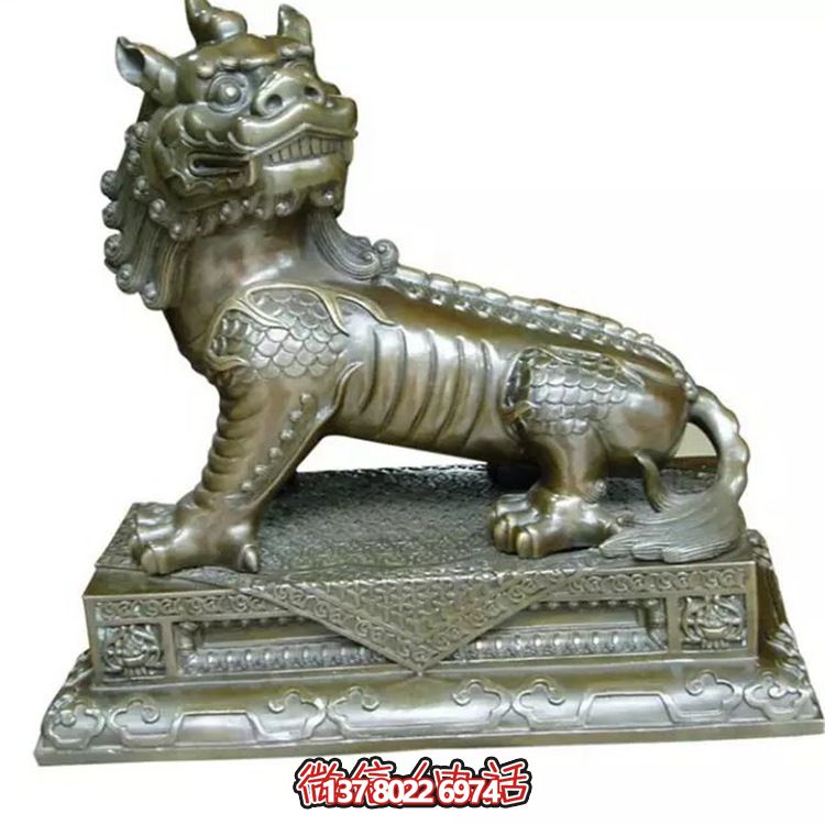 小型不銹鋼神麒麟雕塑，裝點(diǎn)庭院