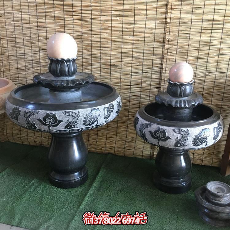 小型黑色大理石風水招財擺件，室內(nèi)辦公家用