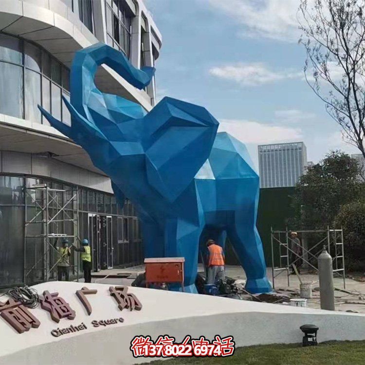 幾何雕塑大象，裝點(diǎn)商場、戶外廣場