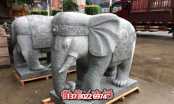 精美大理石雕塑藝術(shù)品，驚艷展現(xiàn)大象的宏偉氣勢(shì)