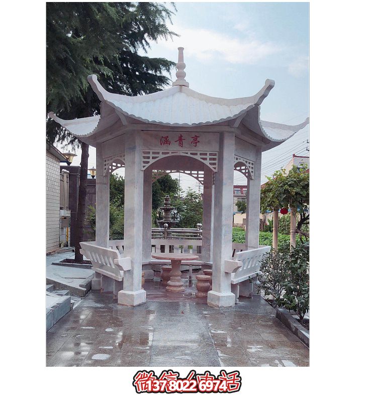 仿古大理石涼亭，美化花園景觀