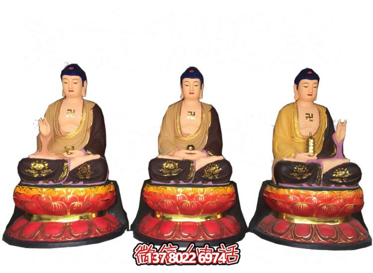 玻璃鋼仿真彩繪如來佛祖供奉雕塑，擁有神秘而又寧靜的氣息
