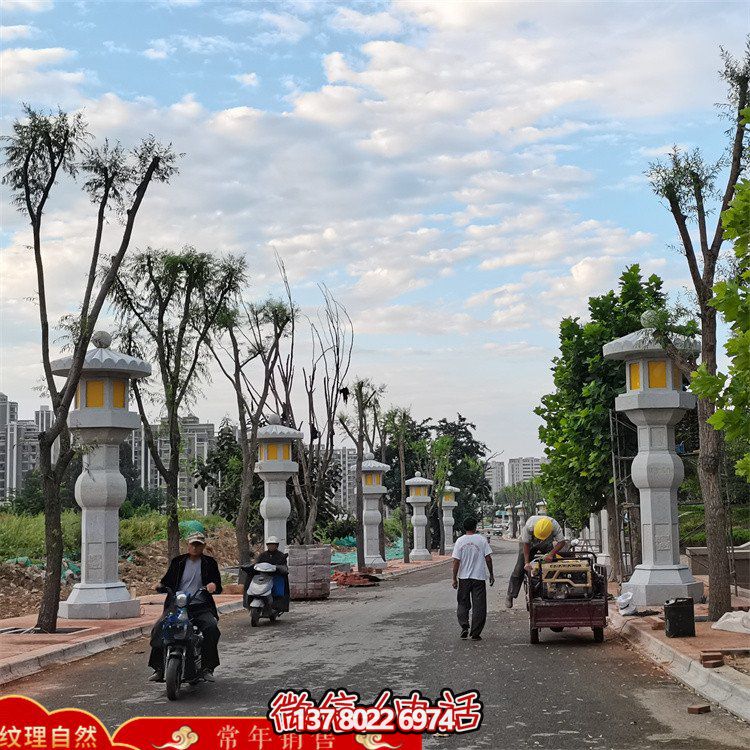 精美絕倫的大型石雕燈籠，專為園林路燈定制