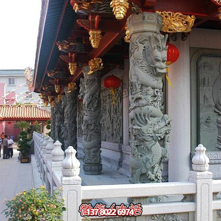 大理石雕刻的龍柱，點(diǎn)綴你家的廣場和寺院