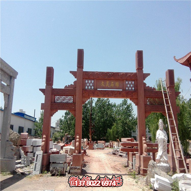 仿古雕塑擺件，青石大理石裝飾門樓牌樓牌坊村口