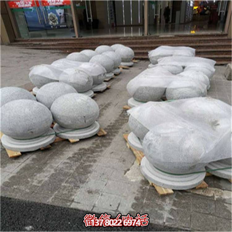 花崗巖芝麻白廣場道路交通擋車擋路阻車圓球、景觀石