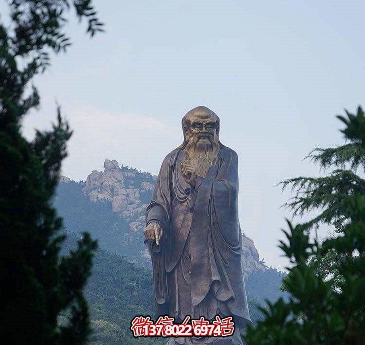 戶外大型鑄銅老子雕像，仿古做舊古代名人擺件