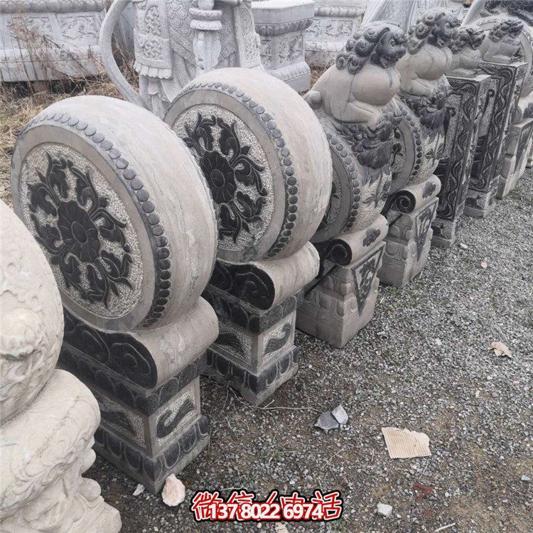 抱鼓石，青石仿古門墩