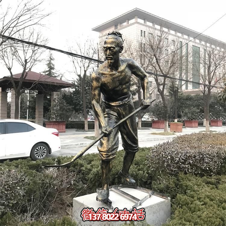 戶(hù)外園林玻璃鋼仿銅文化主題人物景觀雕塑