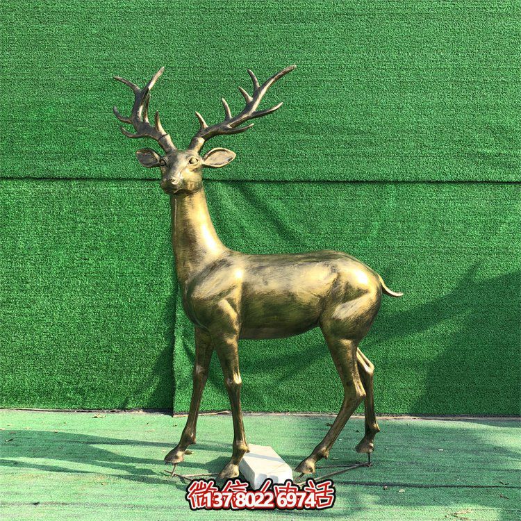 玻璃鋼仿銅鹿，梅花鹿